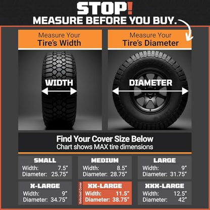 TIRESHIELD PRO Trailer Tire Covers (Set of 2) - Heavy Duty All-Weather UV-Resistant Protective Wheel Covers w/StormLock-System - Year-Round Protection for Your Trailer Tires w/ 35-38.75" Diameter - size: XX-Large - Fits Tire Diameters 35-38.75", style: TI