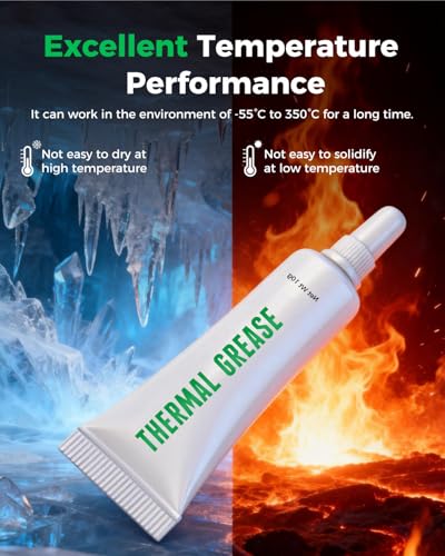Creality 3D Printer Thermal Grease, 350°C High-Temperature Resistant Paste, Excellent Thermal Conductivity, Non-Conductive, for 3D Printer Hotend/Nozzle, Suitable for All FDM 3D Printer (2 Pack) - style: High-temperature Thermal Grease