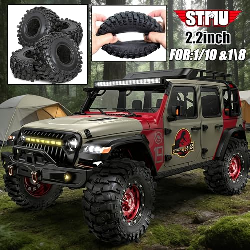 STMU 2.2 Crawler Tires 135mm/5.30inch With Foam Inserts 4PCS For 2.2 Beadlock Wheel Rims Traxxas TRX4 Axial SCX10 II AX10 Wraith D90
