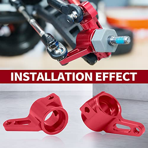 OGRC Caster Block Steering Blocks for Traxxas 2WD Slash/Stampede（Red） | L&R Aluminum Alloy 2WD Caster Block & Steering Blocks for 1/10 Traxxas Slash Stampede Rustler 2WD RC Truck - color: Red