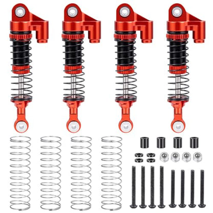 RCLIONS RC Car Shocks 53mm Oil Shock Absorber for Redcat Ascent 1/18th RC Crawler Car Upgrade Parts (Red) - color: Red