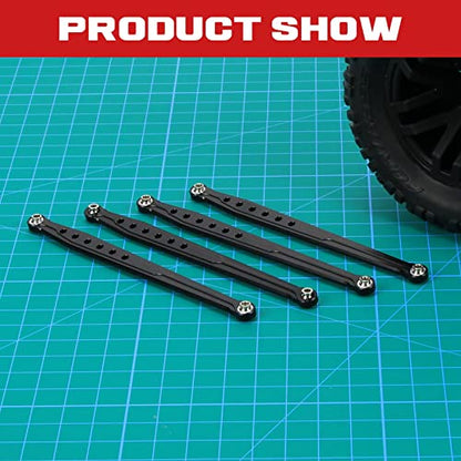 RCAWD Lower Suspension Links Set 4pcs for RedCat 1/10 Everest Gen7 Pro/Sport RC Crawler Links Rod Aluminum Linkage Rod Arm Set Upgrade Part Black - color: Black