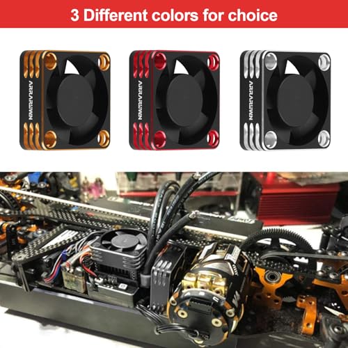 RC Car Motor Cooling Fan Heatsink 2Pack 28000RPM Brushless ESC Cooling Fan | RC Cooling Fan for RC Car 1/8 1/10 540 550 Motor (Black+Gold) - color: Black Gold 2Pack