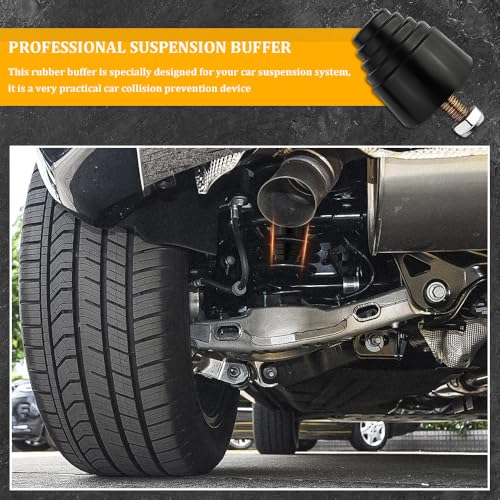 2PCS Suspension Bump Stop, Rear Leaf Spring Bumpers, Bump Stops Kit with Nuts, Universal Rubber Bump Stop Automotive Accessories for Most Cars Trucks Vans Shock Absorption and Cushioning
