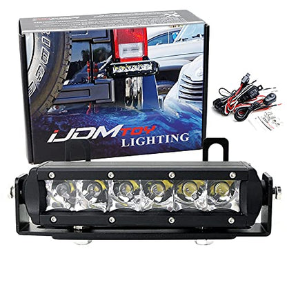 iJDMTOY Below Taillamp Mount Mini SR LED Light Bar Kit Compatible with Jeep 2007-17 Wrangler JK, Includes 30W LED Lightbar, Tail Light Moun Brackets & On/Off Switch Wiring Kit