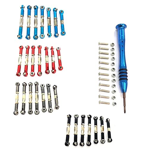 Replacement Part For 144001 1/14 RC Car Upgrade Parts Aluminum Adjustable Rod Turnbuckle And Curved Rod End Kit - (Color: Black) - color: black