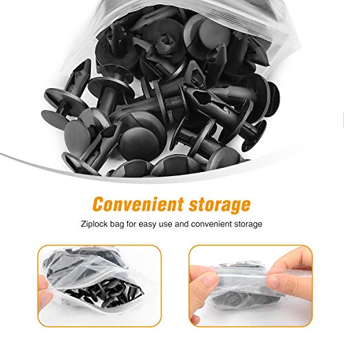 GOOACC 100PCS Nylon Bumper Fastener Rivet Clips for GM 21030249 for Ford N807389S,1PC Bonus Fastener Remover - color: 100Pcs Clips 8mm+Remover