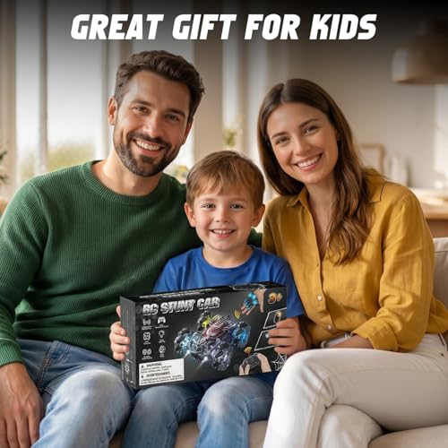 Spider Black Gesture Sensing Remote Control Car for Boy 3-12 | Double Sided RC Cars, Full-Body Light, 2.4GHz Hand Controlled, Rechargeable RC Stunt Car - color: Black