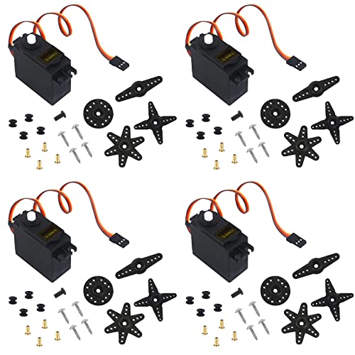 RGBZONE 4PCS S3003 Servo Motor Standard RC Servo High Speed for Smart Car Robot Boat RC Helicopter - size: S3003