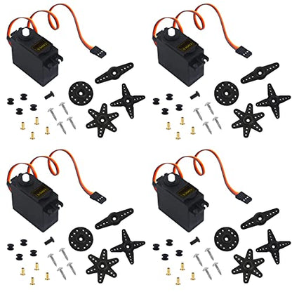 RGBZONE 4PCS S3003 Servo Motor Standard RC Servo High Speed for Smart Car Robot Boat RC Helicopter - size: S3003