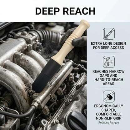 Car Parts Cleaning Brush,Long Handle & Stiff Bristles Parts Washer Brush for Daily Care,Versatile Car Detailing Brushes for Cleaning Wheel Bearing/Engine Part/Cars Interior Exterior