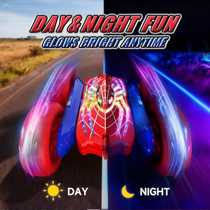 360°Flip Rc Cars Toys with Glowing Hero Eyes & Legs, 2.4GHz Drift Stunt Remote Control Car, 4WD & Double-Sided Race Car, Birthday Gifts Toys for 3 4 5 6 7 8 9 10 11+ Year Old Boys Age 3-4 4-6 6-8 8-12