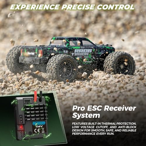 HAIBOXING 18859E 1:18 Scale RC Truck, 4X4 Off-Road Truck High Speed 36km/h | Hobby RTR 2.4GHz Remote Control Car Water-Resistant Electronics Two Li-Po Batteries Extended Playtime RC Cars for Kids&Adults - color: Green