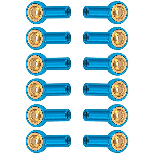 12Pack Vgoohobby Metal M3 Tie Rod End Ball Holder RC Joint Link Ball Head Holder CW Compatible with HSP Traxxas HPI Axial Redcat Racing 1/10 RC Car Truck Buggy Crawler (Blue) - color: Blue