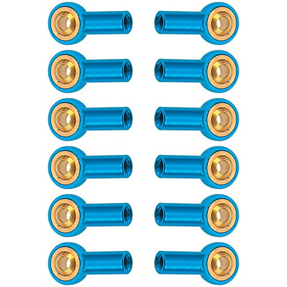12Pack Vgoohobby Metal M3 Tie Rod End Ball Holder RC Joint Link Ball Head Holder CW Compatible with HSP Traxxas HPI Axial Redcat Racing 1/10 RC Car Truck Buggy Crawler (Blue) - color: Blue