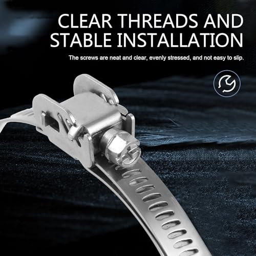5 Set CV Boot Clamps, Auto CV Joint Boot Clamps Kit Stainless Steel Adjustable, Drive Shaft Single Ear Boot Clamp Replacement, Universal for Cars, Trucks, SUVs (Silver)