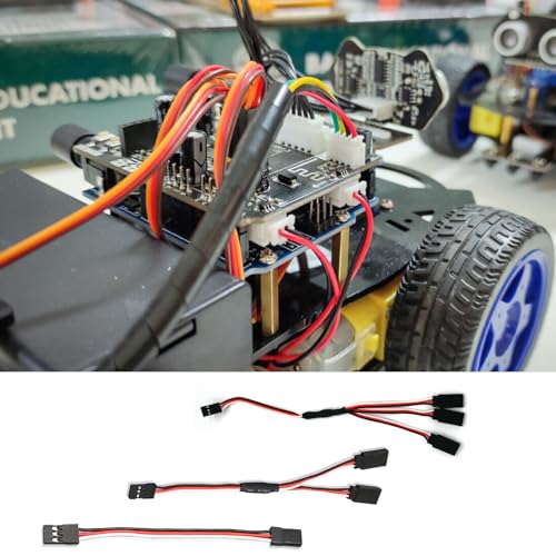 15PCS RC Servo Y Extension Cable 3-Pin Male to Dual Female Y Harness Splitter, 200mm Servo Extension Wire Compatible with JR Futaba JST for RC Car Airplane Helicopter - style: 1 Male to 2 Female