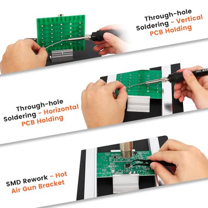 628 III Professional PCB Holder Heavy & Solid 1.7kg with Hot Air Rework Bracket Helping Hands for Clamp Holding Circuit Board and SMD Reflow Soldering