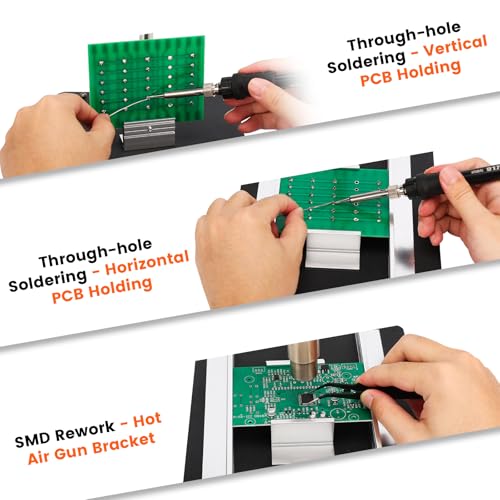 628 III Professional PCB Holder Heavy & Solid 1.7kg with Hot Air Rework Bracket Helping Hands for Clamp Holding Circuit Board and SMD Reflow Soldering