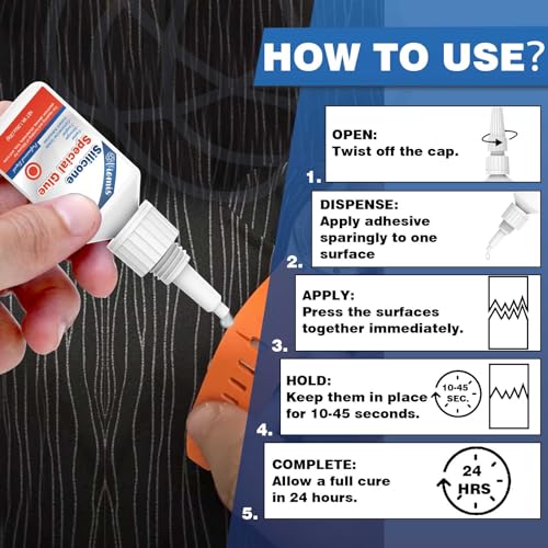 30g Silicone Glue - Strong Adhesive for Repairs and Sealing | Waterproof, Heat-Resistant, and Flexible | Ideal for Glass, Ceramics, Electronics, and More - size: Silicone Glue