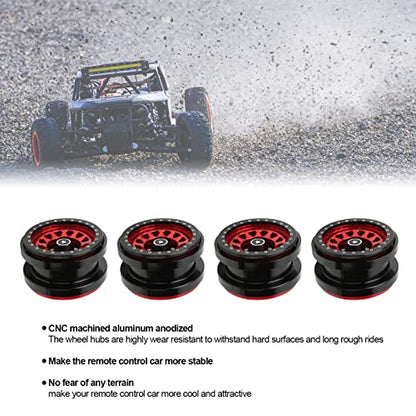 VBESTLIFE 4 PCS 2.9 Inch Wheels 12 Hole Alloy Wheels, 1/6 RC Car Wheels for AXAIL SCX6 1/6 RC Car - color: Red