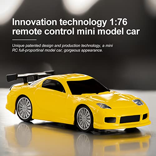 1:76 Turbo Racing Scale RC Sport Car, Table Racing Remote Control Mini Model Car Full Proportional RTR Kit Toys (C71yellow) - color: C71yellow