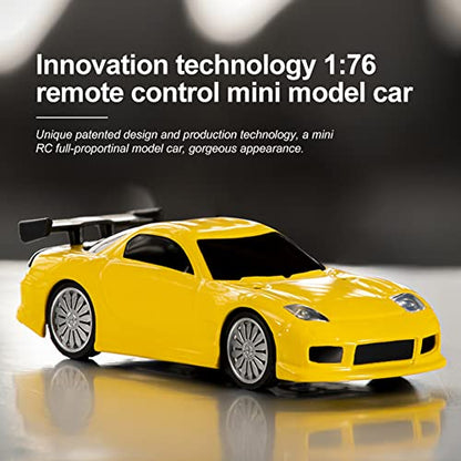 1:76 Turbo Racing Scale RC Sport Car, Table Racing Remote Control Mini Model Car Full Proportional RTR Kit Toys (C71yellow) - color: C71yellow