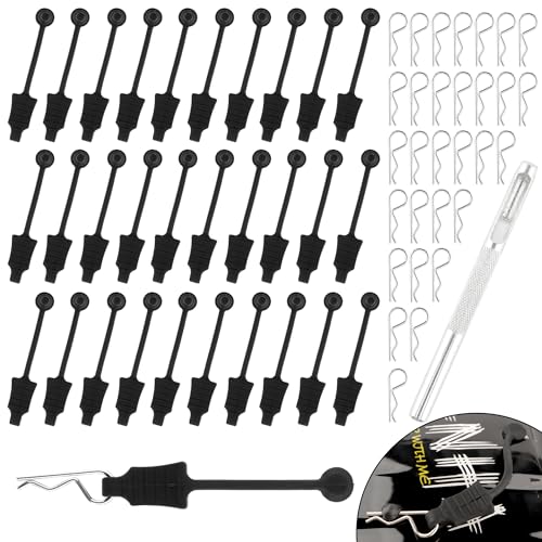 30 Pieces 1.0mm RC Cars Body Clips with Pull Tabs for Universal 1/14 1/16 1/18 SCX24 Remote Control Trucks & 1 PCS Hole Puncher Reamer for RC Body Shell Drills Tool - size: 1.0mm