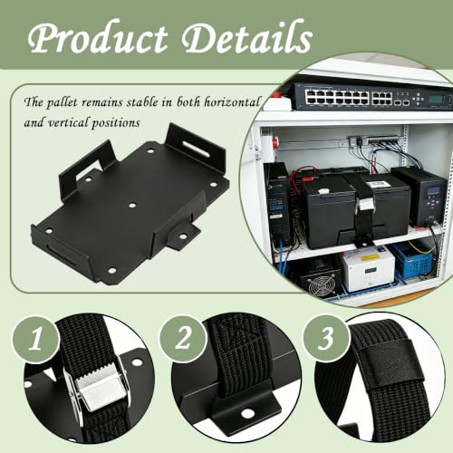 Battery Box for Boat, 2 Pcs Aluminum with Adjustable Strap | Corrosion resistant tray for kayak, motorcycle & ATV; 12V 6AH-15AH/6V 7AH-12AH; predrilled for easy install