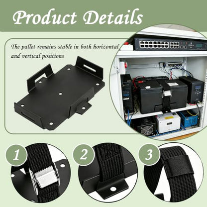 Battery Box for Boat, 2 Pcs Aluminum with Adjustable Strap | Corrosion resistant tray for kayak, motorcycle & ATV; 12V 6AH-15AH/6V 7AH-12AH; predrilled for easy install