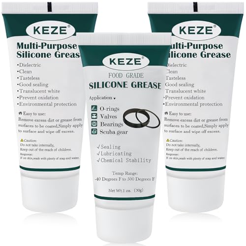 KEZE Silicone Grease Waterproof Food Grade Silicone Sealant Lubricant for Plumbers Valve Faucet O Rings 1 oz 3-Pack - size: 3 Pack (1oz)