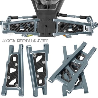 Upgrades Part for 1/10 Slash 4x4 VXL,Alloy Suspension Arm,Shock Absorber,Caster Block,Steering Blocks,Stub Axle Carriers,Steering Bellcranks,Shock Tower,Body Mounts,Drive Shaft,Links,Titanium - color: Titanium - (1 Set)