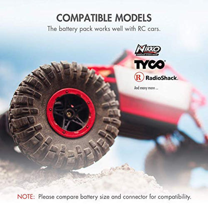 Tenergy NiMH Battery Pack 9.6V RC Battery, High Capacity 2000mAh Rechargeable Flat Battery w/Standard Tamiya Connector + 9.6V NiMH/NiCd Hobby Battery Charger w/Standard Tamiya Connector - size: 1 Battery Pack + Charger