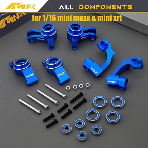Alum Steering Knuckle Caster Block Front Rear C Hub Carrier Stub Axle for 1/16 Mini Maxx Mini XRT Upgrades Part Blue