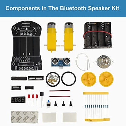 DIY Smart Car Soldering Practice Kit, Small Car Robot DIY Soldering Kits, Ultrasonic Distance Measuring Smart Cart, Solder Project Kit for Learning and Teaching Soldering and Electronic
