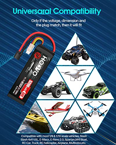HOOVO 3S LiPo Battery 11.1V 5200mAh 60C TR Plug Softcase RC Battery | for RC Car RC Truck Airplane Helicopter Boat Racing RC Hobby