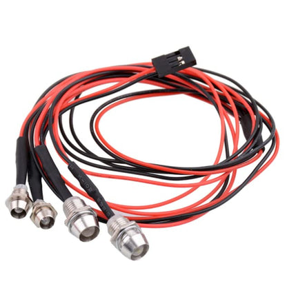 2 Sets RC 4 LED Light Kit Accessories RC Headlights/Taillight Kit for 1/10 Crawler Car Axial SCX10 D90 D110 TRX4 TRX6 Redcat Upgrades Parts - color: Black