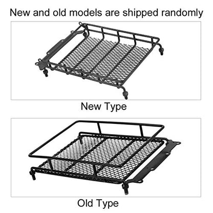 Metal Roof Rack Luggage Carrier with LED Light fit for MN90 MN12 RC Crawler, Customizable Alloy Accessory Universal Mounting Brackets, - color: Black