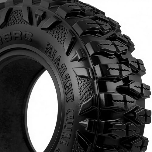 2.2 RC Tires OD 120MM 1/10 Super Soft Rubber Crawler Tires For 1:10 Scale Rock Mud Crawler Car Traxxas TRX4 RC4WD Axial SCX10 D90 CC01 90018 Gen8 Redcat 2.2" Beadlock Wheels 4Pcs