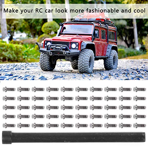 VGEBY RC Car Screw 50Pcs RC Car Wheel Rims Hub Screws Stainless Steel Screws for 1/10 RC Crawler Car - size: M2