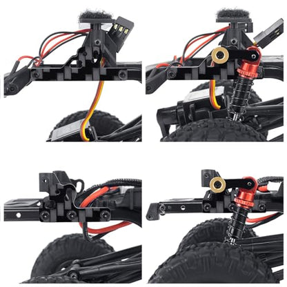 Carbon Fiber Shock Flex Blades CNC Aluminum Damper Holder Absorber Mount for 1/24 RC Crawler Car Axial SCX24 Gladiator Bronco C10 JLU Deadbolt Upgrades Parts