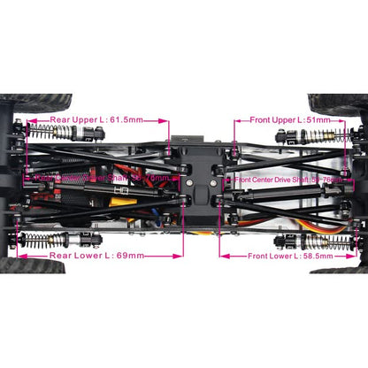 Hot Racing SXTF133LC Aluminum 8 Link Drive Set for (155mm LCG) Scx 24