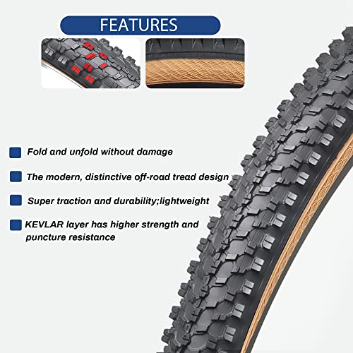 Hycline Mountain Bike Tire: 20/24/26/27.5-inch Folding Replacement High-Performance Wear-Resistant Bicycle Tires for MTB Off-Road Bike - size: 26x1.95 60TPI, style: Qty 1 Tire