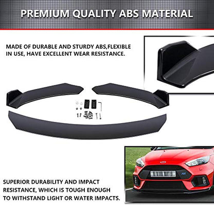 x xotic tech Front Bumper Lip Spoiler + Side Skirt Splitter + Rear Bumper Lip Wrap Splitter Canard - color: Black, size: Full Wide Body Kit