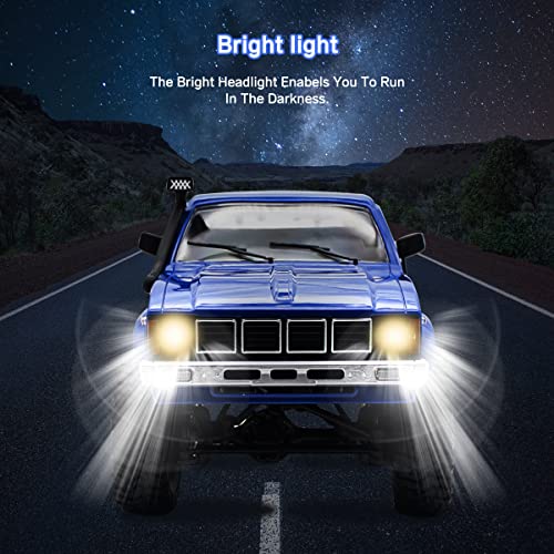 Mostop RC Crawler WPL C24 Rock Crawler RC Truck 4x4 Off Road, 1:16 Scale RTR Remote Control Truck, 2.4Ghz Proportional Steering RC Car with LED Lights, Toys for Kids 6-8, 8-12 Year Old Birthday Gift