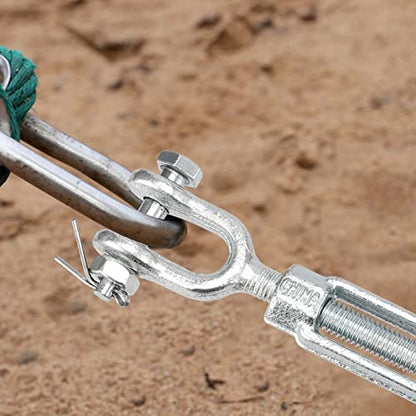 4 Pack M12 Galvanized Steel Turnbuckle, 1/2 Inch Heavy Duty Jaw and Jaw Turnbuckle, Weather Resistant Forged Turnbuckle for Tension Cable, Rope, Chain, 2200 lbs Working Load