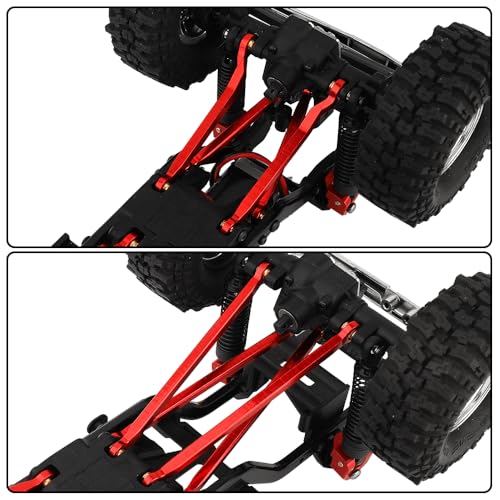 TRX4M Metal High Clearance Chassis Link Rods Linkage Set for TRX-4M K10 High Trail Pickup 1/18 RC Off-Road Crawler Original Stock Upgrade Parts (Black) - color: Black