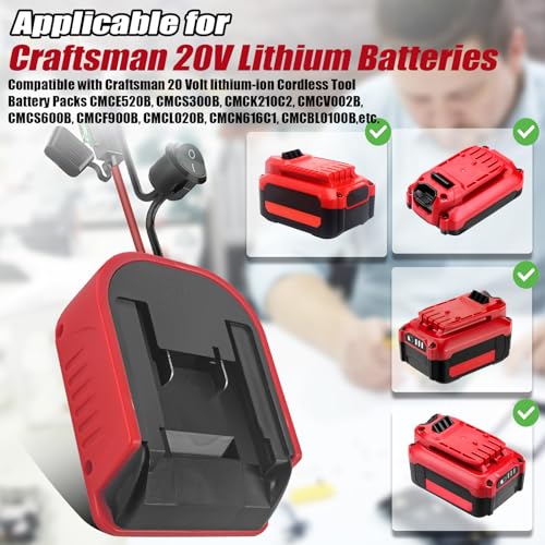 2 Packs Power Wheel Adapter for V20 Craftsman 20V Battery Adapter Power Wheels Battery Converter Kit with Fuses & Wire Terminals, 14AWG Wire, Power Connector for DIY Rc Car Toys, Robotics,Rc Truck - style: for V20 Craftsman 20V Battery