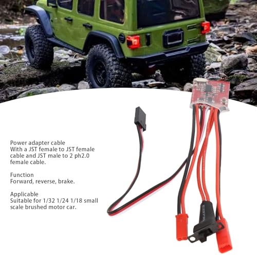 Asixxsix 30A ESC RC Car Brushed ESC Electric Speed Controller, Brushed ESC Electronic Speed Controller with Brake for 1/32 1/24 1/18 RC Car Boat Rc Quadcopters, Helicopters