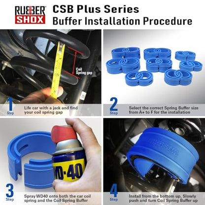 RubberShox CSB Plus, Size D, Coil Spring Buffer/Spacer | 60A hardness, universal fitment - color: CSB Plus, size: D